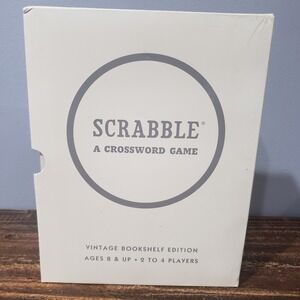 Scrabble Board Game Unisex OS Vintage Bookshelf Edition White New Open Box